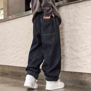 男童加绒牛仔裤加厚弹力软冬装新款中大童休闲裤冬季儿童裤子宽松