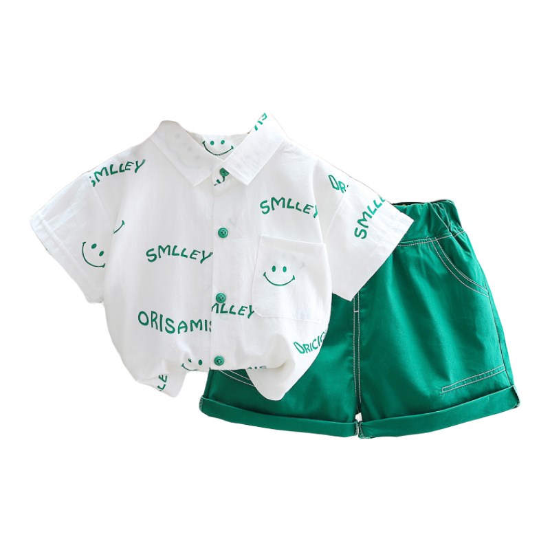 男童夏季套装1一3岁男宝短袖纯棉薄款两件套儿童夏装衬衫男孩衣服