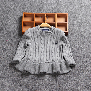 女童毛衣秋冬装宝宝针织衫纯棉1-2-3-4岁婴儿裙衫公主圆领套头衫