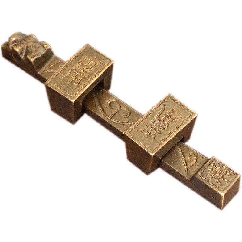 中式仿古纯铜门栓加厚大门铜插销老式木门锁复古门扣门闩实木门插