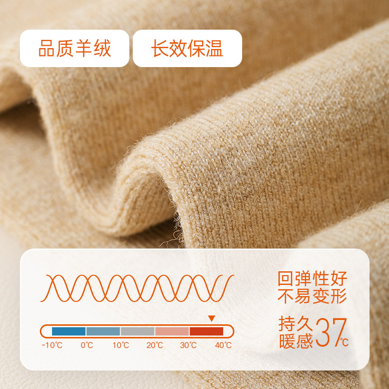 羊毛过膝长筒袜子女秋冬季护膝袜套毛圈加绒加厚保暖羊羔绒大腿袜