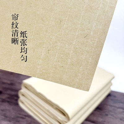 富阳纯手工毛边纸书法元书纸半生熟国画创作练习仿古四尺竹浆纸