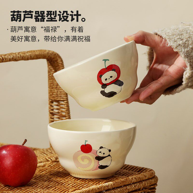 蓝莲花乔迁新居礼物送人实用米饭碗套装带礼盒可爱礼物创意伴手礼