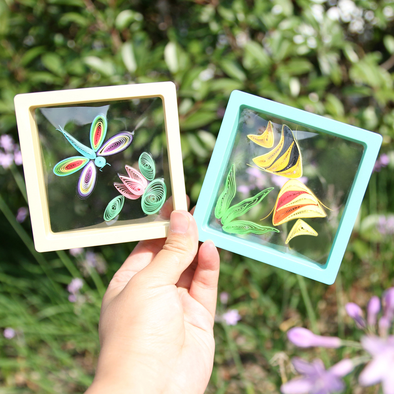 衍纸透明小方格材料包防尘摆件学校解闷手工活动diy儿童教师礼品