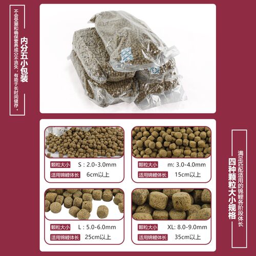 神阳锦鲤饲料增肥增色专用饲料鱼食小颗粒育成鱼粮鱼饲料大袋20斤