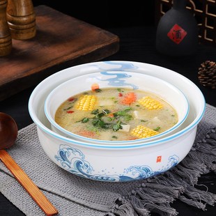 酒店用陶瓷大汤碗家用汤盆酸菜鱼碗水煮肉碗排骨汤碗商用大号圆碗