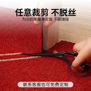 家用进门除尘脚垫耐脏耐磨丝圈红地毯门口玄关入户门门垫防滑地垫