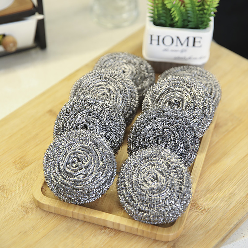 优质100个不掉丝特大号钢丝球不锈钢清洁球厨房洗锅刷铁丝球家用