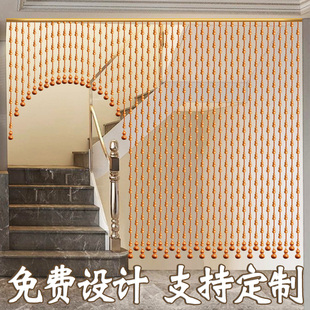 桃木葫芦珠帘门帘客厅隔断帘走廊过道厕所化解门对门帘子家用挂帘