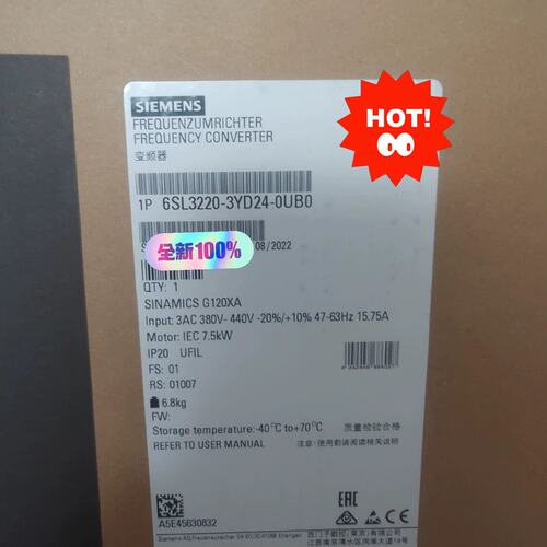 变频器6SL3220-3YD24-0UB06SL3220-3YD22-0UB06SL3220-3YD26-0UB0