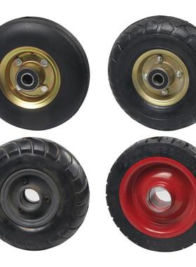 10寸350-4橡胶实心手推车轮子老虎车拖车小吃车配件脚轮重型载重