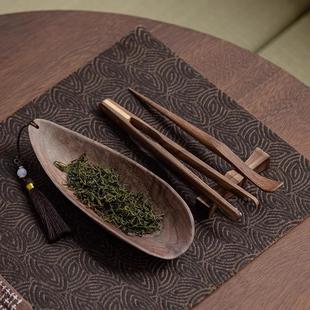 家用黑檀木茶则三件套茶荷功夫茶具实木茶道配件茶勺茶夹分茶醒茶