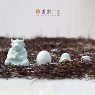山窑厂李山明汝窑茶宠天青釉盖原矿物茶具套饰盖生肖宠高温汝瓷