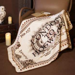 ME哈利波特周边9¾站台车票毯子魔法学院华纳正版 毛绒午睡沙发毯