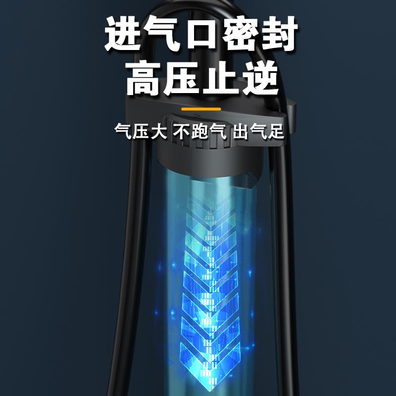 打气筒自行车家用通用公路车新型高压汽车篮球气管充气泵带气压表图片