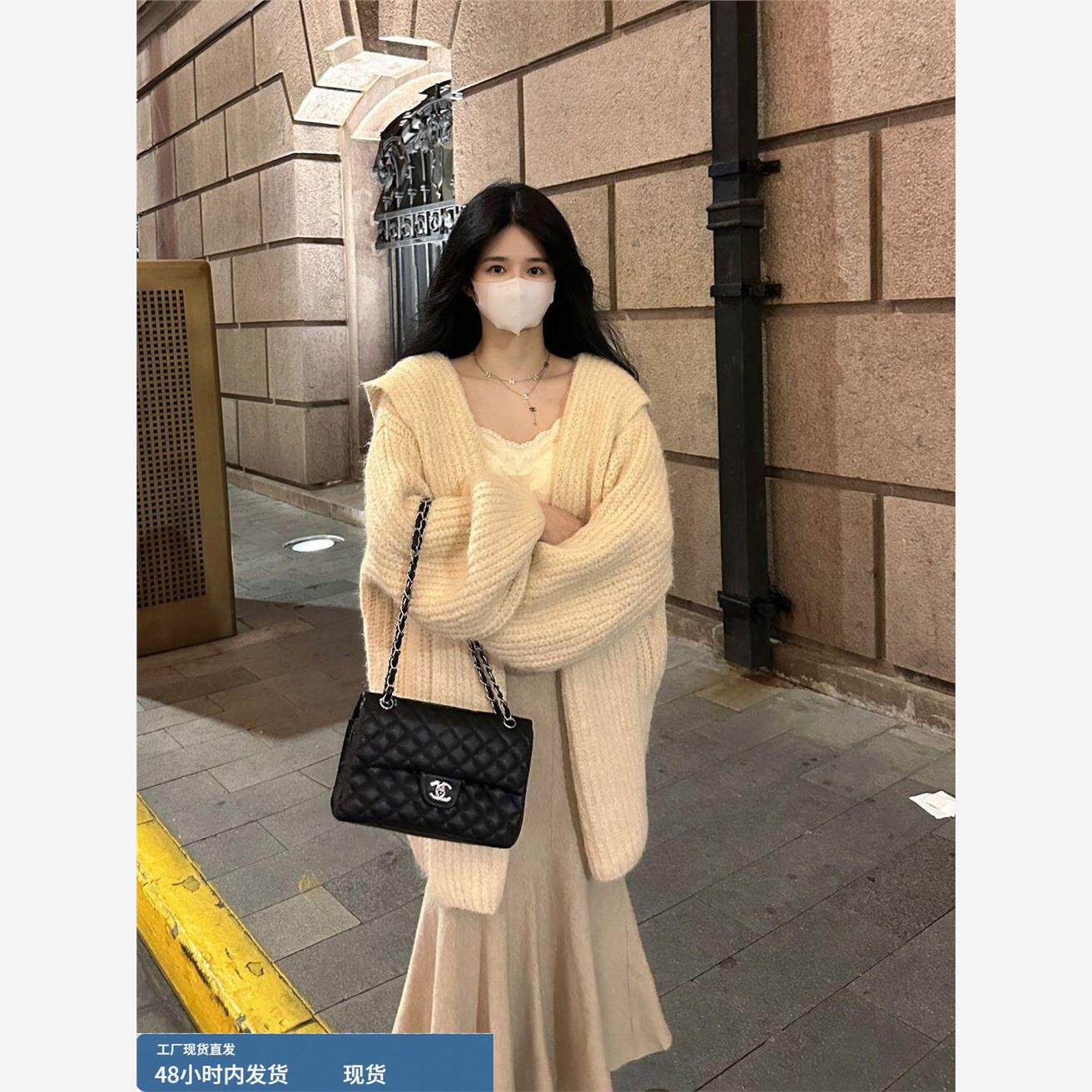 2025慵懒风连帽毛衣外套开衫女中长款秋冬新款韩版宽松软糯针织衫