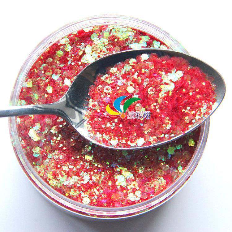 彩色混色金葱粉亮片PET镭射大小混合闪粉diy六角金葱粉,工业油品/胶粘/化学/实验室用品,金葱粉,淘宝优惠券,粉丝福利购,淘宝优惠卷