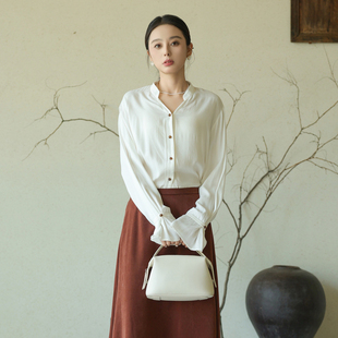 浅色简约高级感国风极简小衫 AIRIQI长袖 新款 秋季 AZ43CS196 衬衫