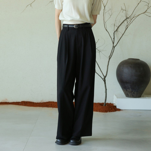 AIRIQI休闲裤秋季新款极简阔腿西裤通勤高腰显瘦直筒裤AY41CK194