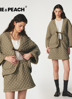 Hepworth清爽秋日清新抹茶绿蝴蝶结休闲家居服套装