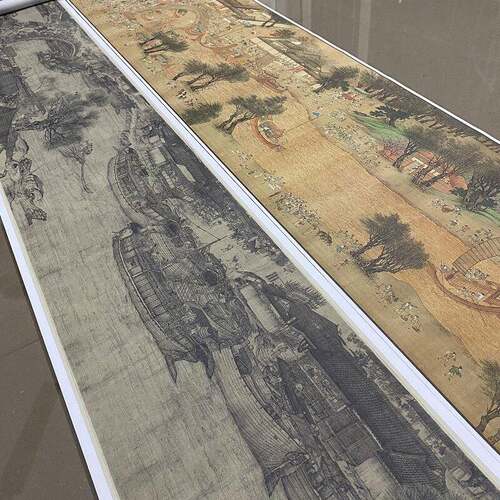 XEI张择端仇英清明上河图十大名画原作高清国画微喷复制装饰画