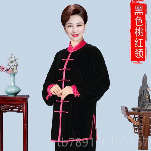 新款太极服金丝绒女冬季加丝绒太极拳练功武术厚服套服男新款装秋