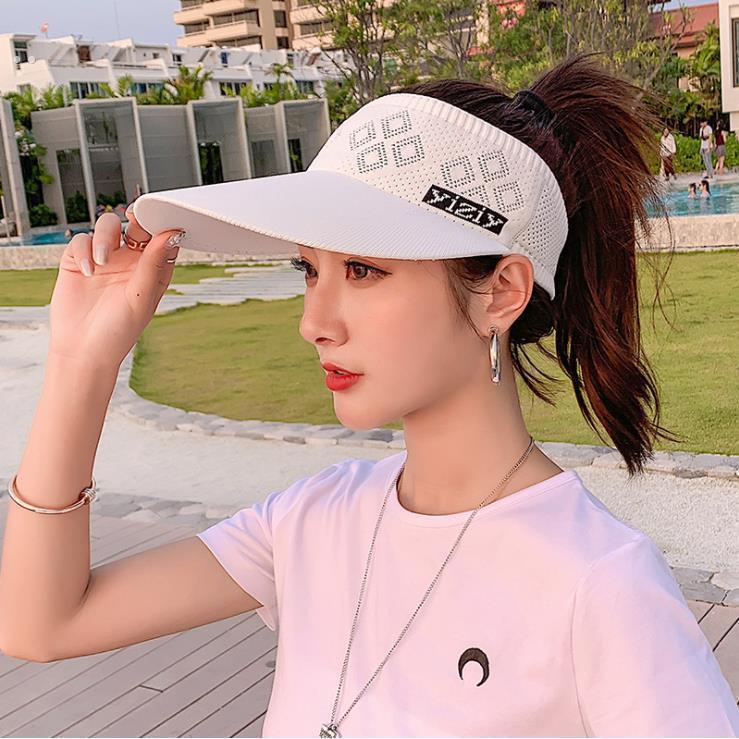 太阳帽女夏季加长帽檐防晒无顶空顶遮阳帽鸭舌帽防紫外线户外遮脸