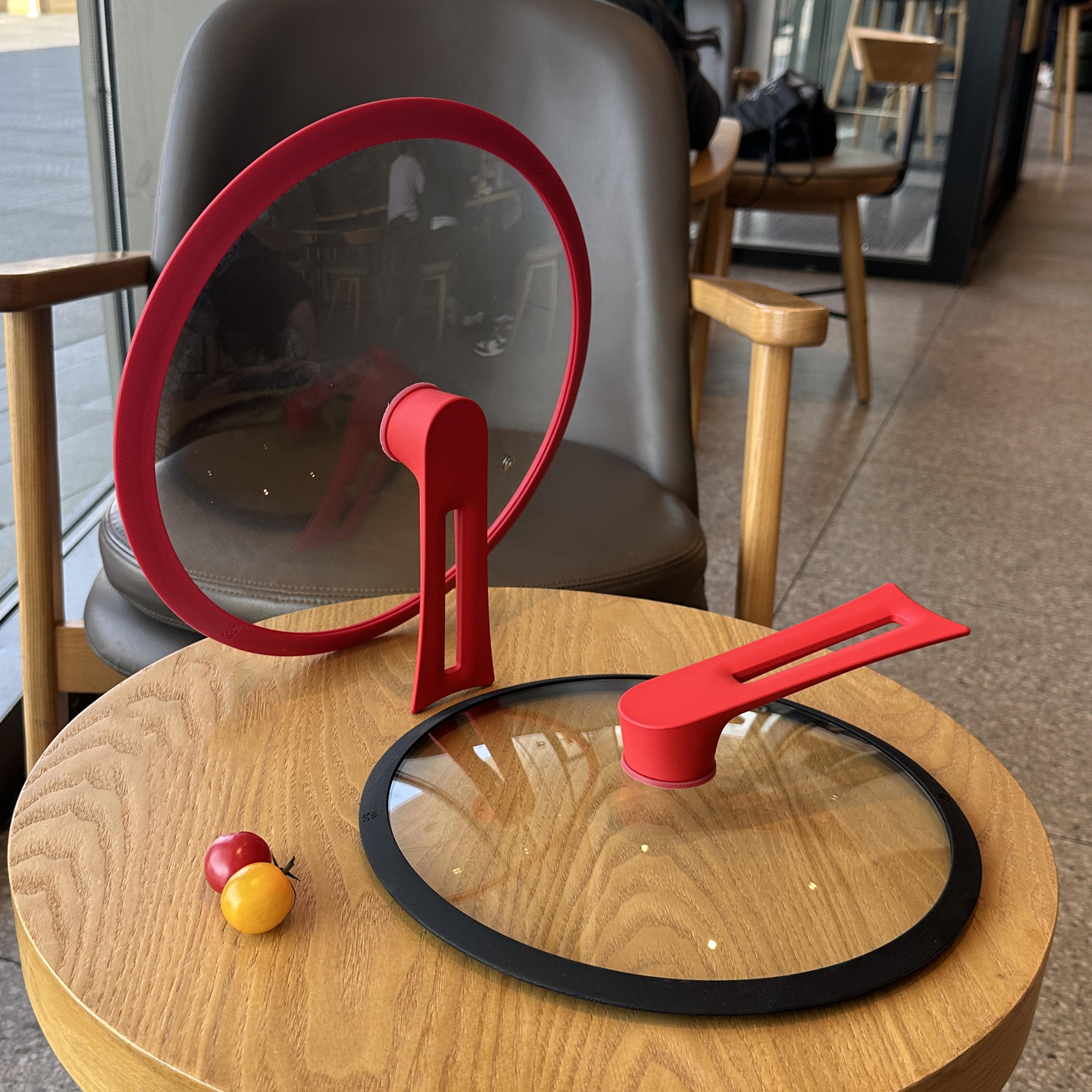 矽胶锅盖家用炒锅炒锅高温锅盖通用可立透明锅盖玻璃盖24-2cm