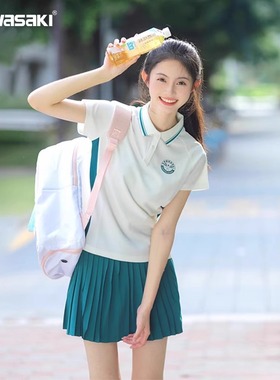 kawasaki川崎羽毛球服男女T恤短袖翻领学院风Polo衫情侣队服B2995