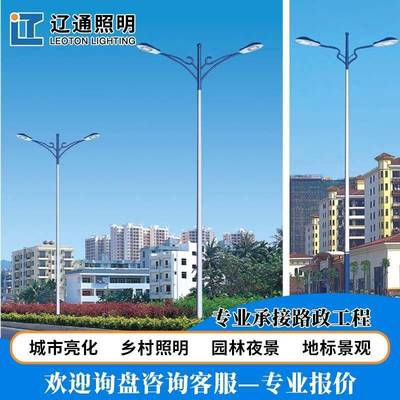 现货市电路灯国道高速路工程城市户外高杆灯单双臂一体化10米路灯