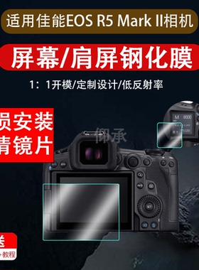适用于佳能EOS R5 MarkII肩屏钢化膜R5ii二代微单反相机r3屏幕膜R5c目镜钢化膜r5全屏高清防刮玻璃保护膜配件
