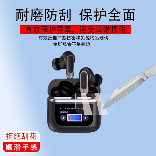 适用于viken维肯V8耳机膜CabakuK1蓝牙耳机琴音V8屏幕膜奥伦迪V8耳机保护膜新铂典YX27智能蓝牙耳机非钢化膜