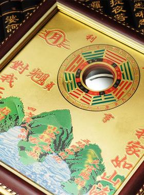 山海镇图黄铜挂件摆件八卦镜挂画室外室内门对门化解铜牌家用