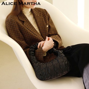 韩国ALICE MARTHA女高级感单肩腋下包设计感通勤包小众百搭手提包