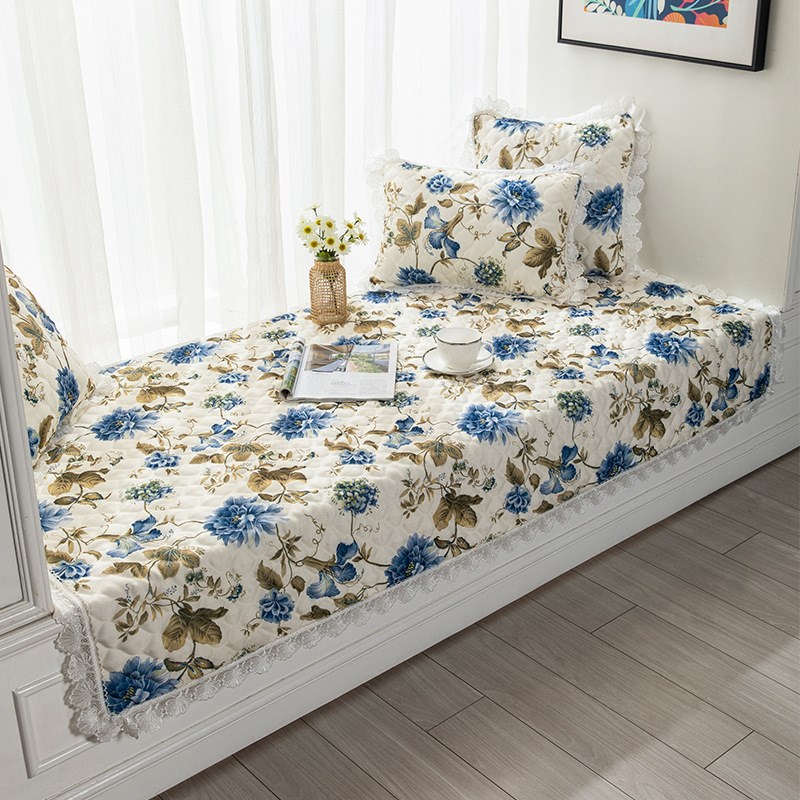 田园飘窗垫四季通用窗台垫简约卧室阳台垫子窗户垫防滑榻榻米地垫