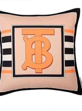 BC10美式轻奢橙色爱马家居沙发套抱枕套靠背样板间绒布床头靠枕套