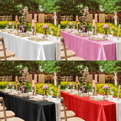 R 84682 Square satin wedding tablecloth 方形色丁婚庆餐桌台布
