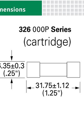 littelfuse0326.125MXP力特6.3x32mm慢熔陶瓷管保险丝326.125