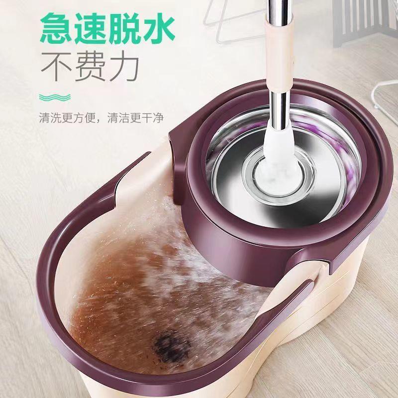 新款洗脱一体扦把家用拖把拖布旋转式自动甩干带脱水桶套装一拖