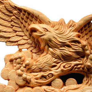 崖柏木雕大展宏图摆件老鹰金鹏振翅高飞木制精雕工艺品桌面装饰品