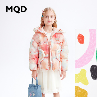 短款MQD太阳花连帽女童羽绒服