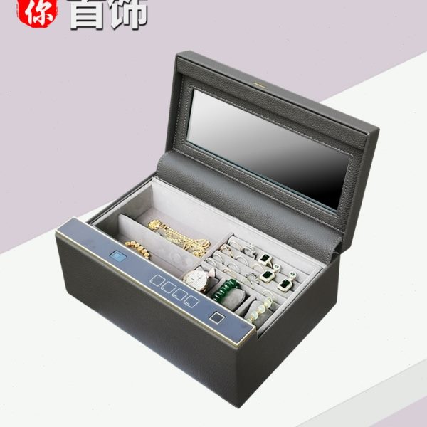 首饰指纹保险箱上翻式家用小型密码珠宝收纳保管箱全钢衣柜保险柜