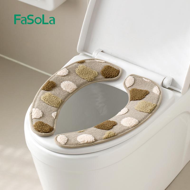 FaSoLa羊糕毛马桶坐垫新款坐便器套四季通用马桶粘贴式冬季保暖垫