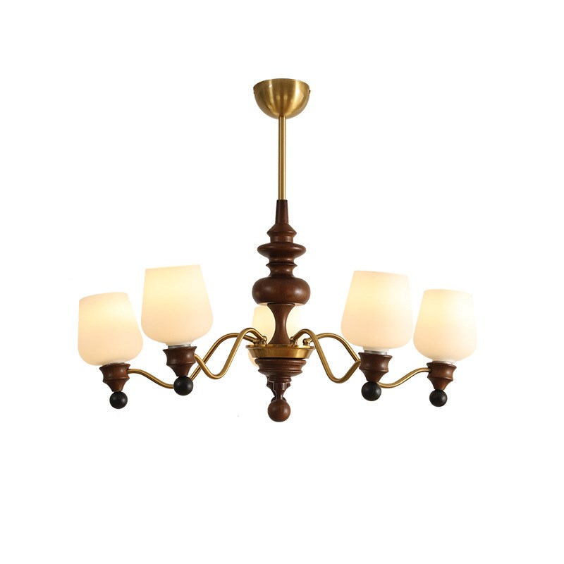 法式复古风吊灯中古橘色吊灯高级感设计师款艺术灯具大气卧室灯