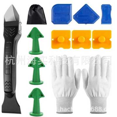 不锈钢铲胶器打胶喷嘴美缝除玻璃胶塑料刮板阴阳角caulking tools