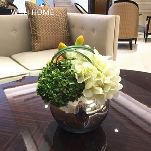 样板间仿真花惠兰绣球花艺套w装客厅玄关茶几台面绢花假花摆放饰