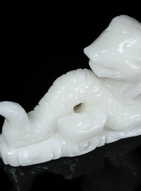 天然白玉石十二生肖n蛇摆件黄玉元宝蛇摆件家居客厅玄关招财装饰