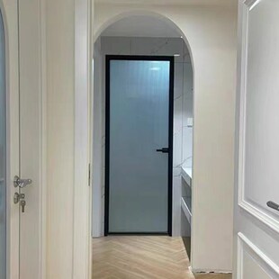 厨房铝镁合金门定制极窄卫生间门推拉折叠门N吊轨联动阻尼复古风