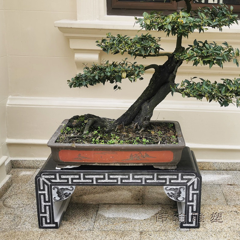 仿古石雕盆景台石头底座摆件石桌石凳子石条案青石供桌Z庭院石花