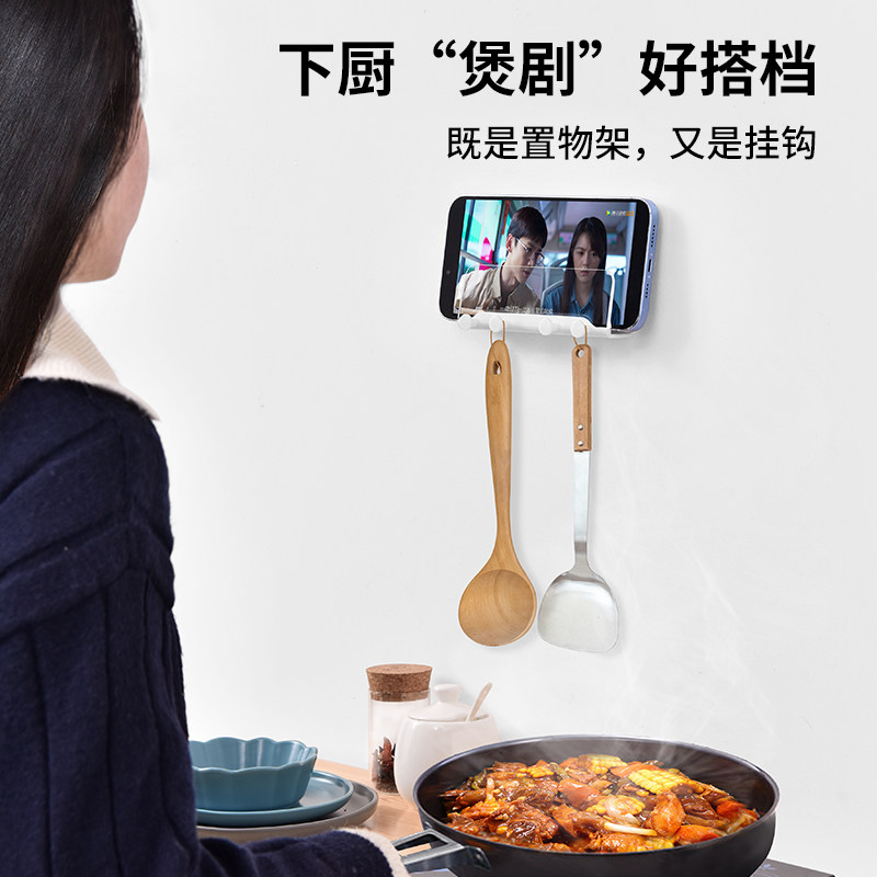 厨房放平板iPad的壁挂支架免打孔pad电脑手机床头墙壁固定放置I支